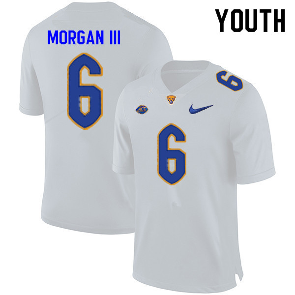 Youth #6 John Morgan III Pitt Panthers College Football Jerseys Sale-White